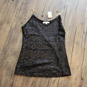 Umgee USA Black Sequin Tank Top Large
